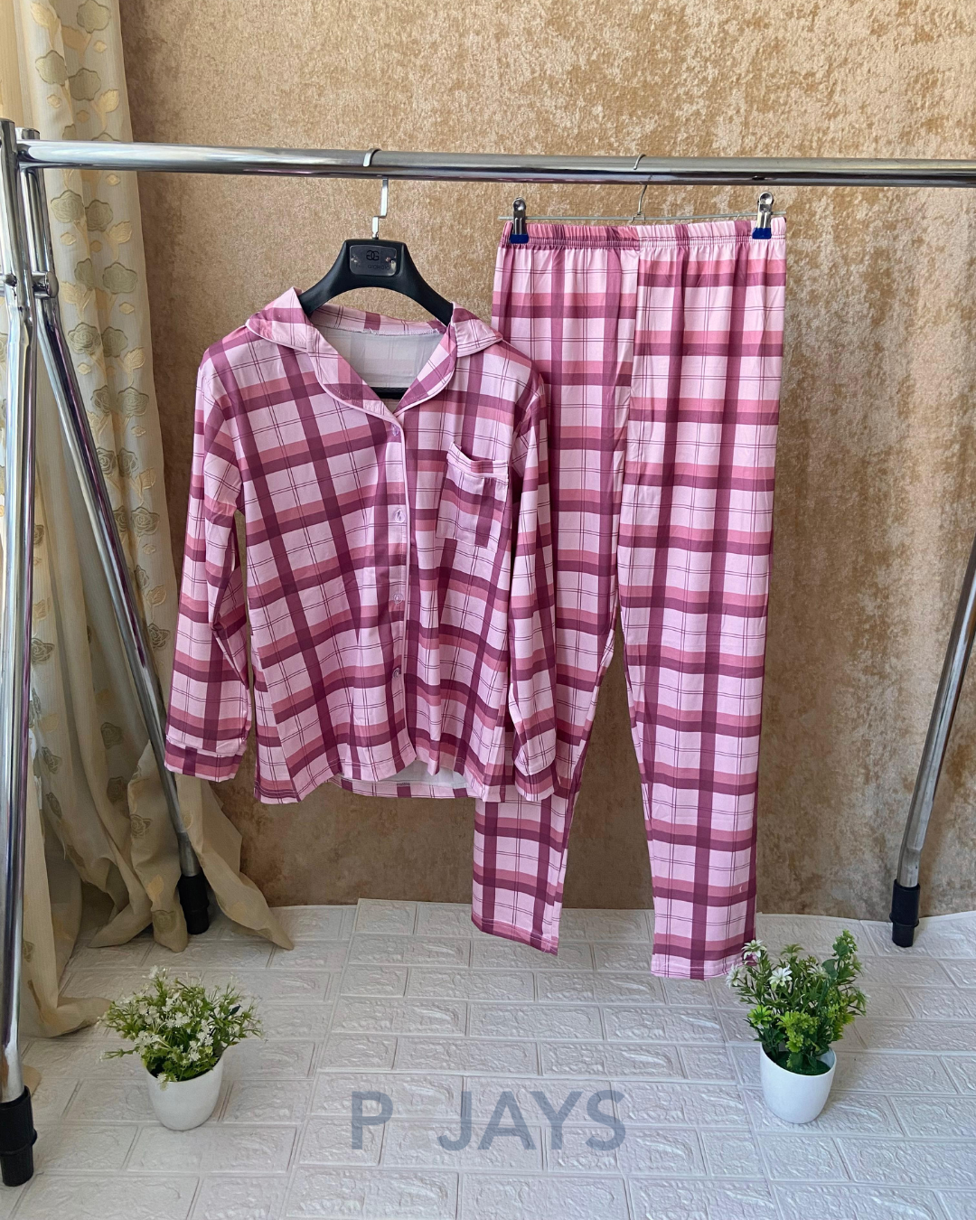 Pyjays Pink Plaid Pajama