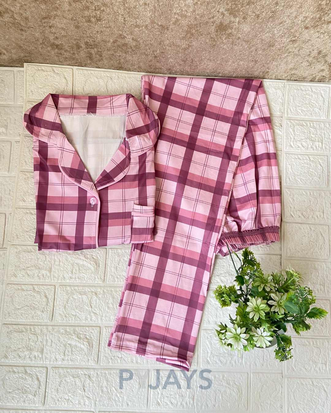 Pyjays Pink Plaid Pajama