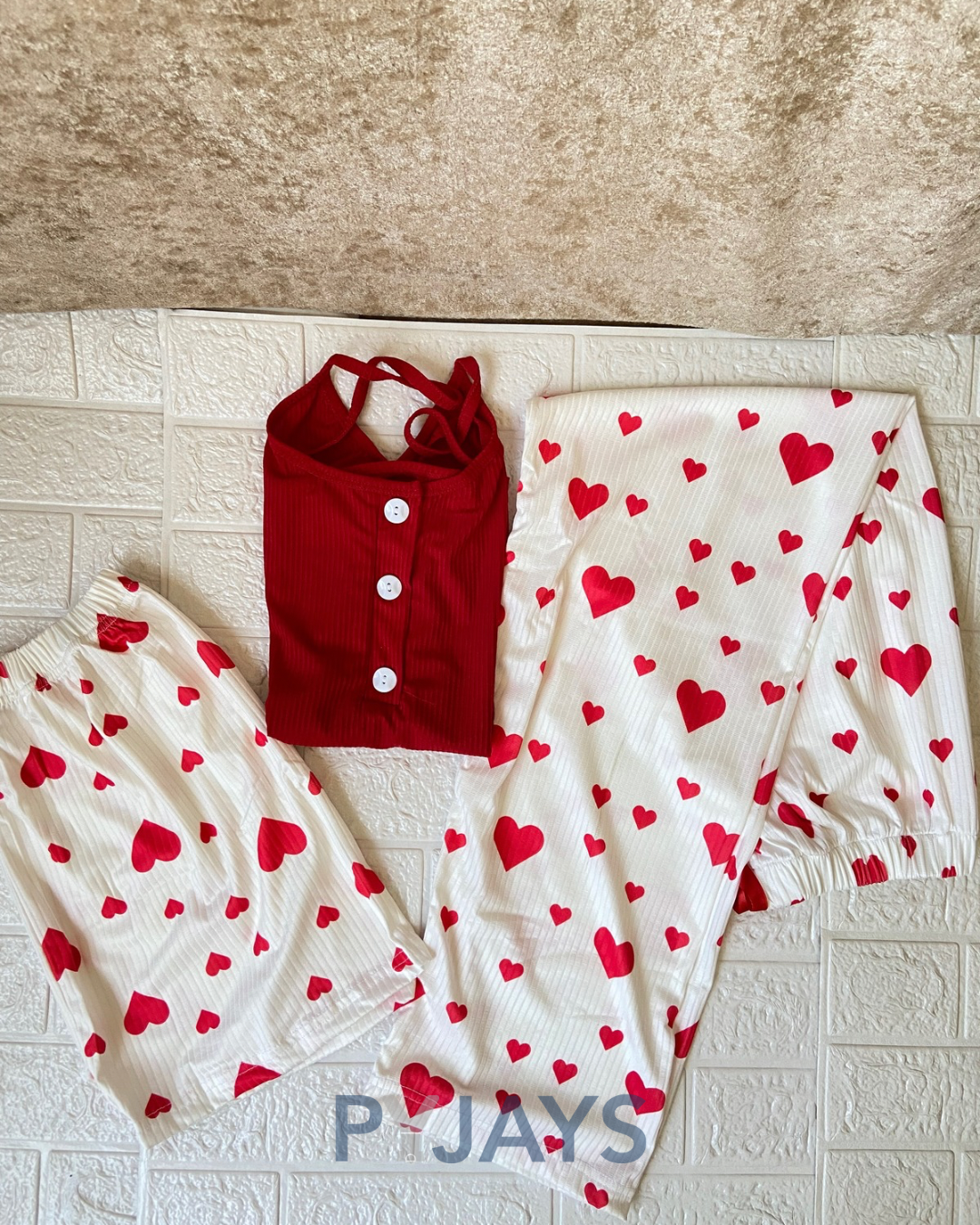 Pyjays Hearts 3-Piece Pajama